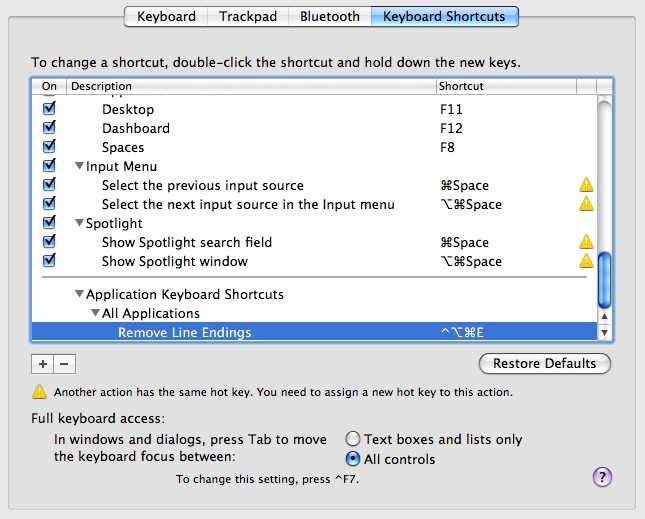 Sys Preferences Keyboard Mapping