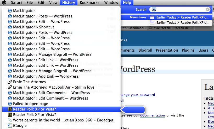 Safari History